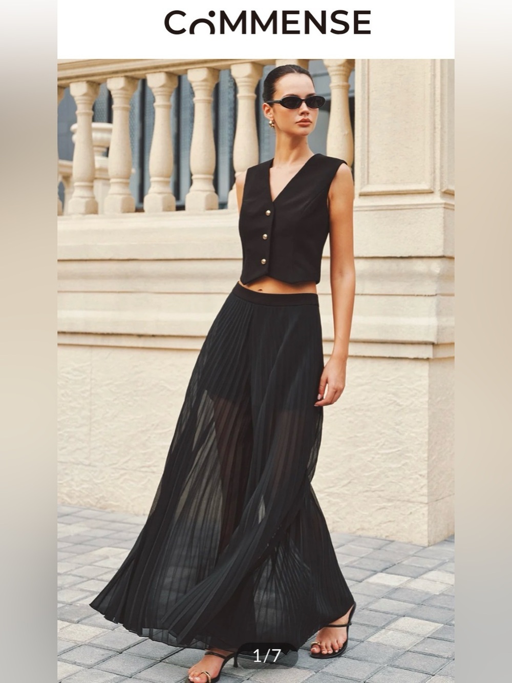 COMMENSE $62msrp NWT SMALL SET 2pc VEST & PALAZZO PANT